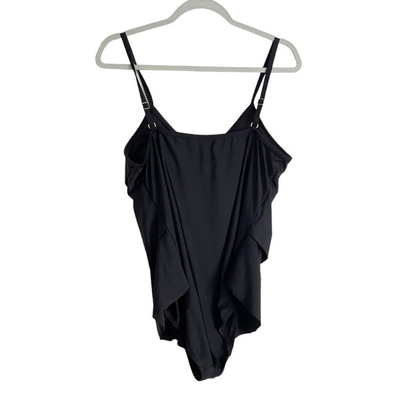 Tropiculture Swimsuits for All Tiered Ruffle One Piece Swimsuit 14 Black - Picture 3 of 9